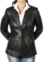Women Genuine Leather Blazer Coat WB 50 SkinOutfit